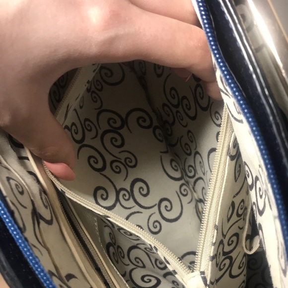 Navy Blue Metallic Handbag - Picture 9 of 16